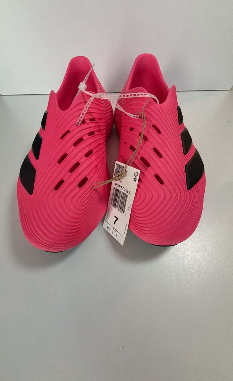 Adidas Purechill Slides Lucid Pink Core Black Size 7 Comfortable Slip-On Shoes